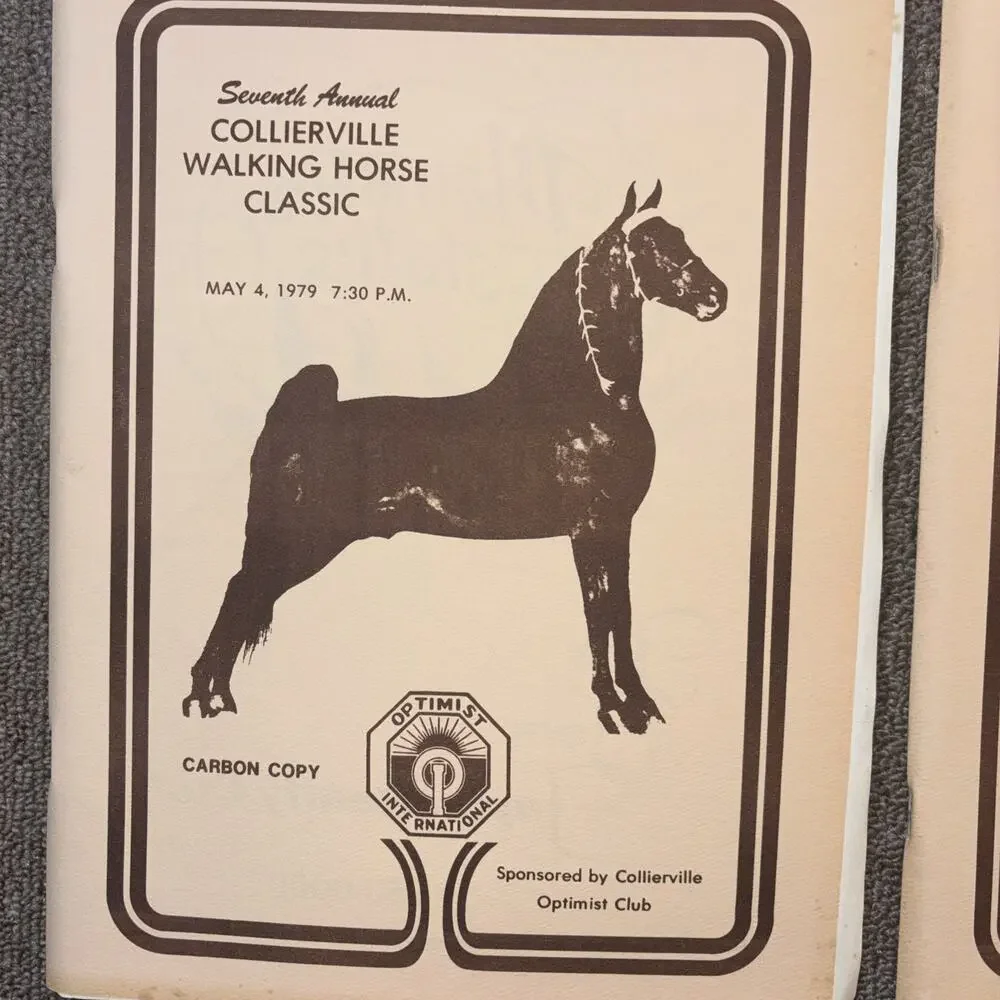 Lot of 4 1979 Collierville TN Walking Horse Classic Programs w/ Patron Insert